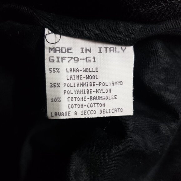 Vassalli Made in Italy designer Jacket Blazer size 14 Black Gray Herringbone - Picture 9 of 11